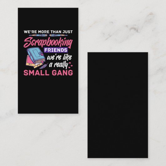 Schrapping van Friends Book Crafting Hobby Visitekaartje (Voorkant / Achterkant)