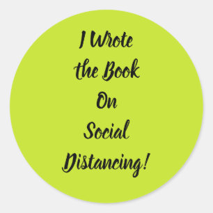 Schreef het Boek over Sociale Afstand Ronde Sticker