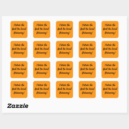 Schreef het Boek over Sociale Afstand Vierkante Sticker (Vel)