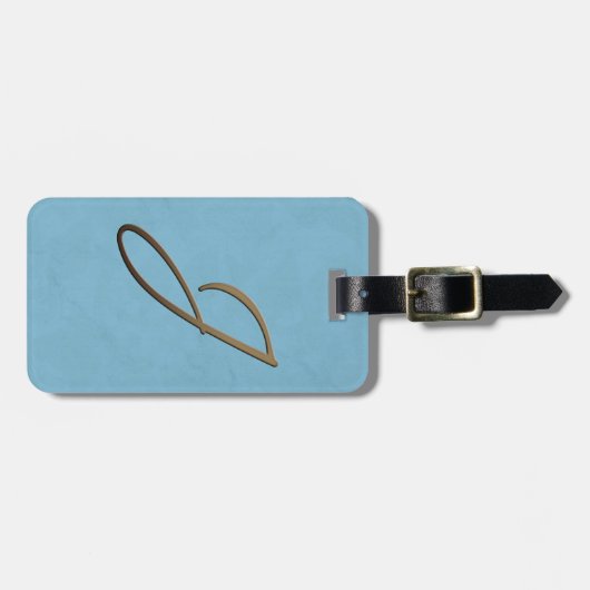 schreef monogram - J Bagagelabel (Voorkant horizontaal)