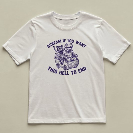 Schreeuw als je grappige geïllustreerde kikkerrat  t-shirt