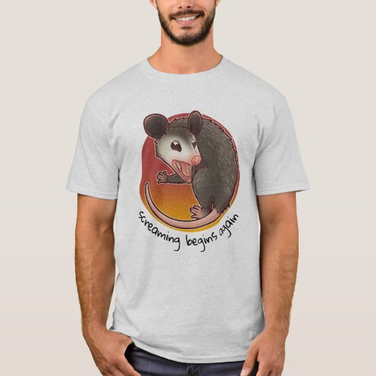 Schreeuw begint weer met de opossum t-shirt (Voorkant)
