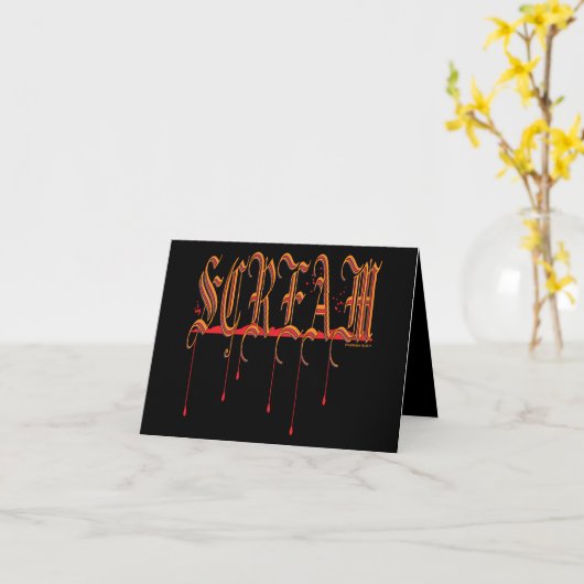 SCHREEUW Bloedig Halloween Kaart (Gele Bloem)