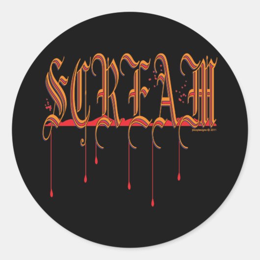 SCHREEUW Bloody Halloween Ronde Sticker (Voorkant)