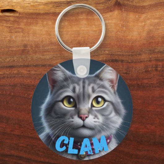 Schreeuw de kat sleutelhanger (Voorkant)