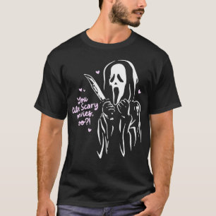Schreeuw het gezicht van je als enge films te boyf t-shirt