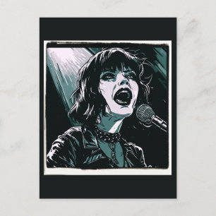 Schreeuw het hardop Punk Rocker Retro Vintage Turk Briefkaart