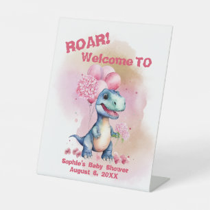 Schreeuw! Het is een meisje T-Rex dinosaurus welko Reclamebord Met Voetstuk