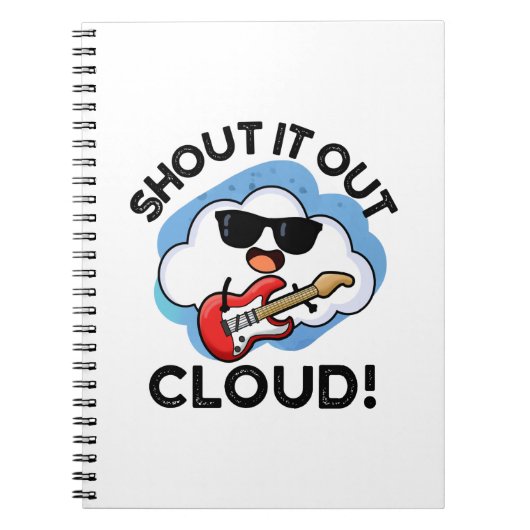 Schreeuw het uit Cloud Grappige muziek Pun Notitieboek (Voorkant)
