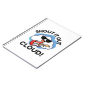 Schreeuw het uit wolk grappige muziek grap notitieboek (Linkerzijde)