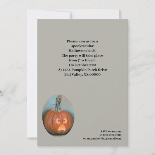 Schreeuw Jack O Lantern Pumpkin Halloween Party Kaart (Voorkant)