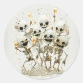 Schreeuw met wat Botten! Speelse volwassen Hallowe Ronde Sticker (Voorkant)