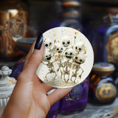 Schreeuw met wat Botten! Speelse volwassen Hallowe Ronde Sticker