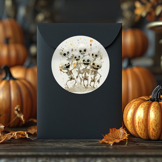 Schreeuw met wat Botten! Speelse volwassen Hallowe Ronde Sticker
