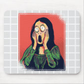 Schreeuw Mona Lisa Parodie Grid Muismat (Voorkant)