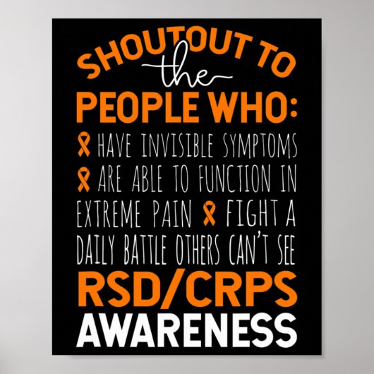Schreeuw naar de mensen CRPS Awareness Poster (Voorkant)