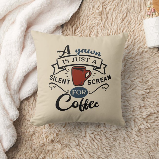 Schreeuw om koffie Woordkunst Kussen (Deken)