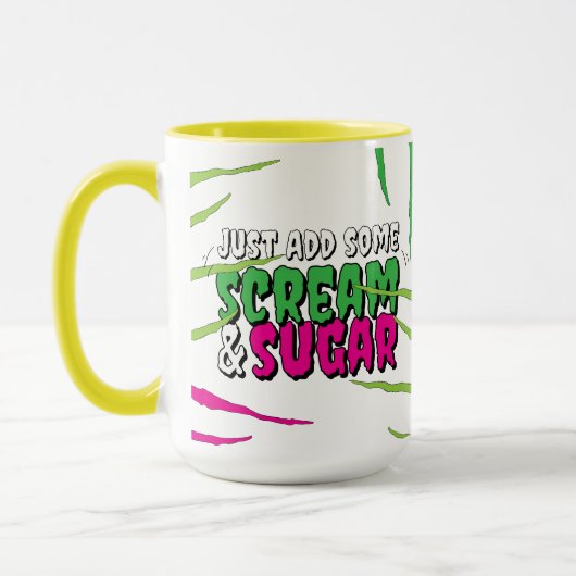 Schreeuw & Suiker Pret Fun Zombie Bekrast Mok (Links)
