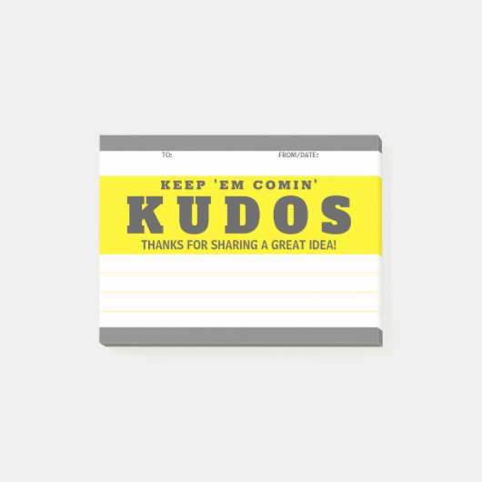 Schreeuw uit kudos grote idee erkenning award post-it® notes (Voorkant)