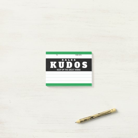 Schreeuw uit Kudos verkoop geweldige werk erkennin Post-it® Notes (Op bureau)