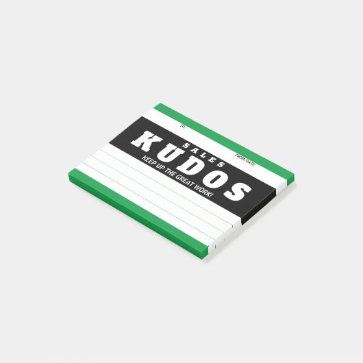 Schreeuw uit Kudos verkoop geweldige werk erkennin Post-it® Notes (Schuin)