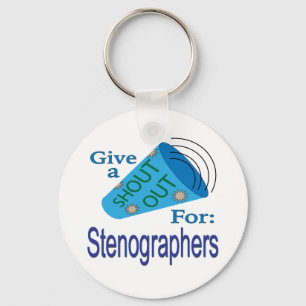 Schreeuw uit voor stenografen sleutelhanger