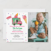 Schreeuw vier ijsjes 4e verjaardagsfeest kaart (Voorkant)