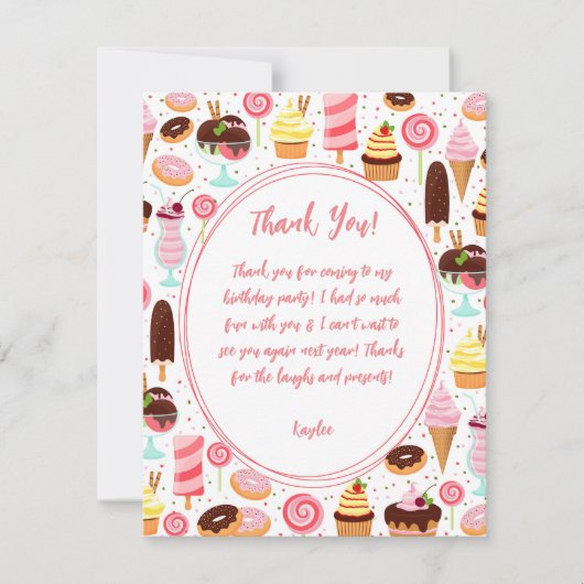 Schreeuw voor Ice Cream Meisjes Lief Schattig Verj Bedankkaart (Voorkant)