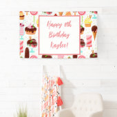 Schreeuw voor Ice Cream Meisjes Lief Schattig Verj Spandoek (Insitu)