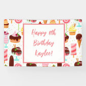 Schreeuw voor Ice Cream Meisjes Lief Schattig Verj Spandoek (Horizontaal)