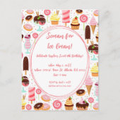 Schreeuw voor Ice Cream Meisjes Lief Schattig Verj Uitnodiging Briefkaart (Voorkant)