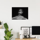 Schreeuw zwart-wit foto poster (Thuiskantoor)