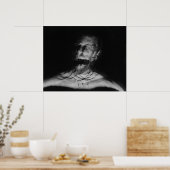 Schreeuw zwart-wit foto poster (Keuken)