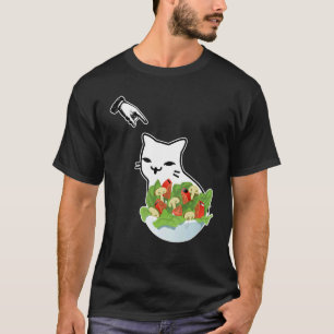Schreeuwen aan Eettafel Verwarde Kat Meme Grappig T-shirt
