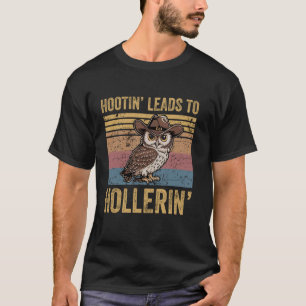 Schreeuwen Leidt Tot Grappig Vintage Cowboy Uil T-shirt