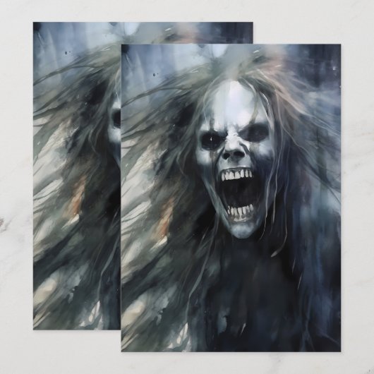 Schreeuwen Lelijk Kwaad Banshee Feestdagenkaart (Voorkant / Achterkant)