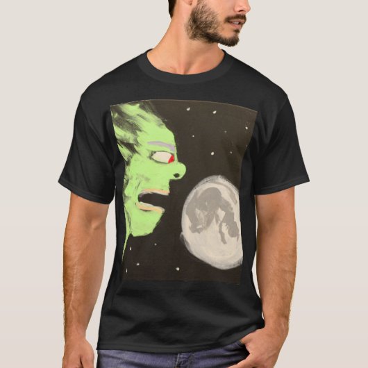Schreeuwen op de maan t-shirt (Voorkant)
