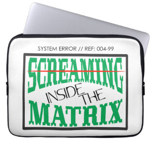 Schreeuwend Binnen Glitch Art Cyberpunk Typografie Laptop Sleeve