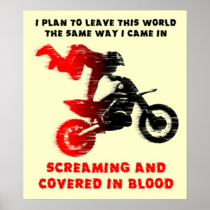 Schreeuwend Bloed Dirt Bike Motocross Print Poster