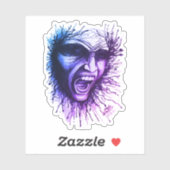 Schreeuwend gezicht Sticker (Vel)