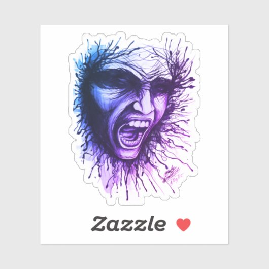 Schreeuwend gezicht Sticker (Vel)