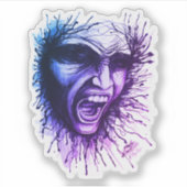 Schreeuwend gezicht Sticker (Voorkant)