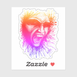 Schreeuwend gezicht Sticker