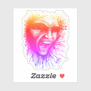 Schreeuwend gezicht Sticker