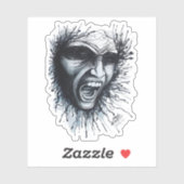 Schreeuwend gezicht Sticker (Vel)