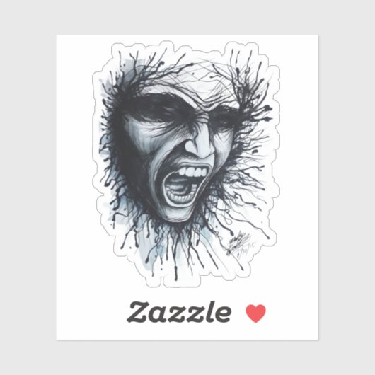 Schreeuwend gezicht Sticker (Vel)