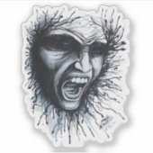 Schreeuwend gezicht Sticker (Voorkant)