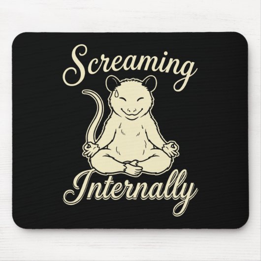Schreeuwend Intern Grappig Mediterend Yoga Opossum Muismat (Voorkant)