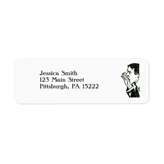  schreeuwend Man Etiket (Voorkant)