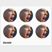 Schreeuwend Meisje grote ronde stickers (Vel)